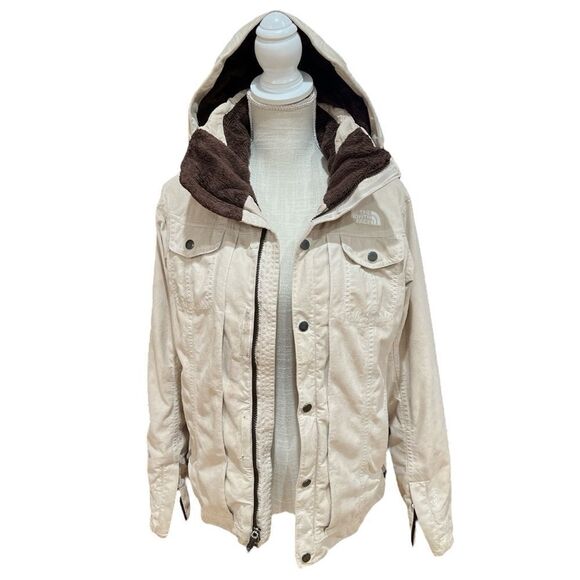 The North Face x Recco Women's HyVent Tan and Cream Jacket Size M - Picture 1 of 11